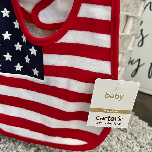 Carter’s Baby Bib Fourth of July Patriotic USA Flag 100% cotton - Picture 2 of 9